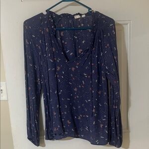 GAP Navy Floral Blouse